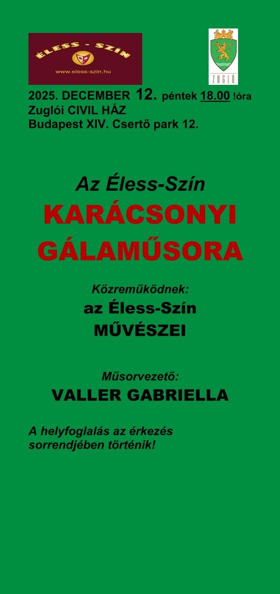AZ ÉLESS-SZÍN KARÁCSONYI GÁLAMŰSORA