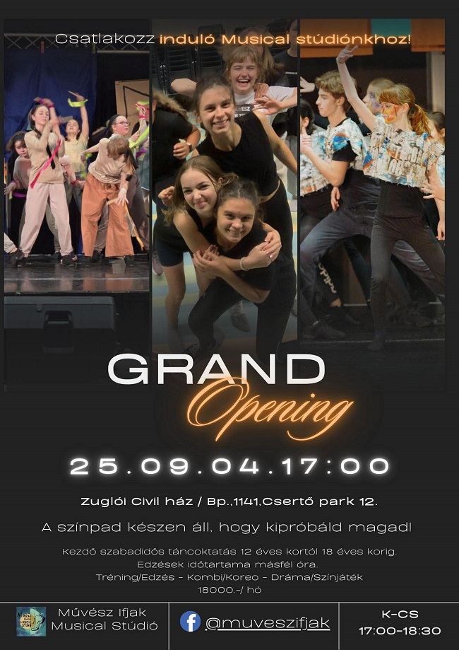 Művész Ifjak Musical Stúdió GRAND OPENING