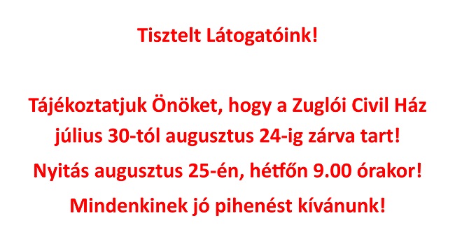 NYÁRI ZÁRVATARTÁS